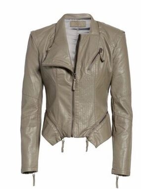 NWOT Blank NYC Faux Leather Biker jacket - Gray